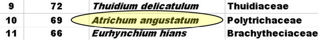 Atrichum mosslist